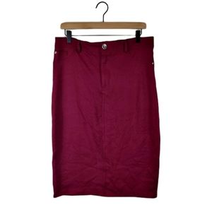 🆕 Ashley Blue mauve wine straight pencil skirt M